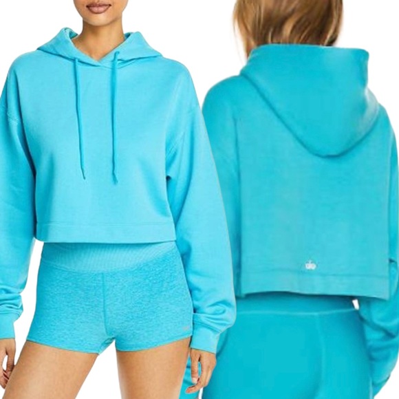 ALO Yoga Tops Alo Yoga Bae Crop Oversized Hoodie Poshmark